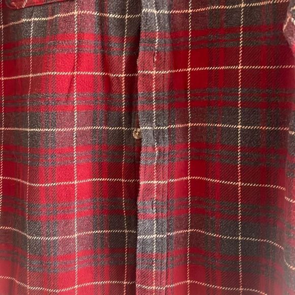 ✨Field & Stream Flannel Shirt Shacket Sz LTall Red Corduroy Flip Cuff✨ - Picture 6 of 6